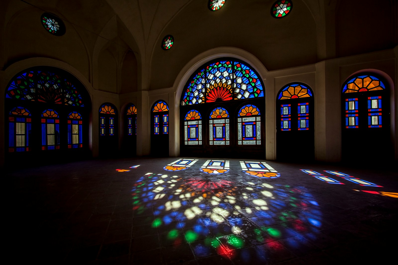 multicolored stained window glass